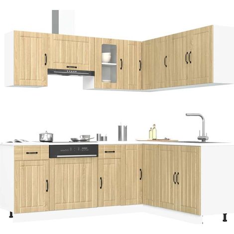 11-tlg. Küchenschrank-Set Lucca Sonoma-Eiche Holzwerkstoff