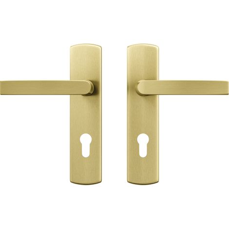 AXA Türbeschläge set - Curve Klik Blok - Türklinken Innentüren mit Langschild - Mit Zylinderloch - Gold - PC72
