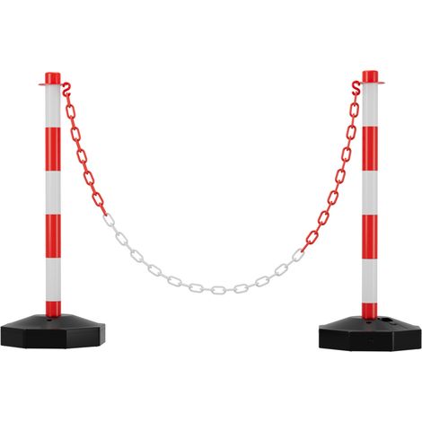 SWANEW 2X CATENA Palo di confine Palo di avvertimento Dissuasori da sigillare Palo di catena Bollard 1,4m (1/5)