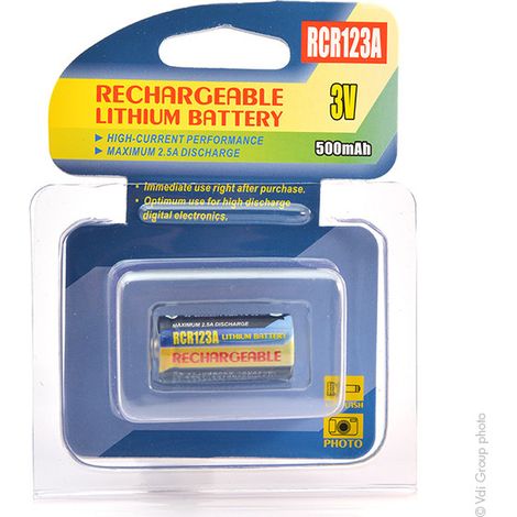 NX - Batterie photo - caméra RCR123 3V 500mAh - CR-123APACR123RCR1734 (1/3)