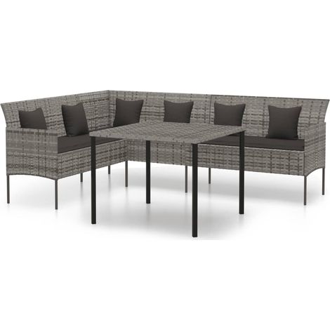 Maison Exclusive - Juego de comedor jardín 2 pzas con cojines rat (1/5)