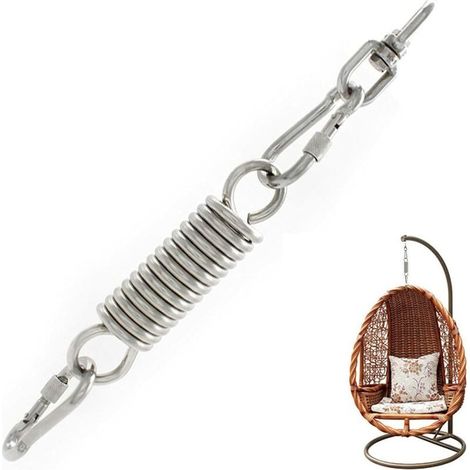 Crochet à Ressort pour Hamac, Support de Chaise Suspendue Rotatif 360 ° avec 2 Mousquetons, Fixation Inox pour Hamac Utilisable pour Hamac, Balançoire, Sac de Sable (1/5)