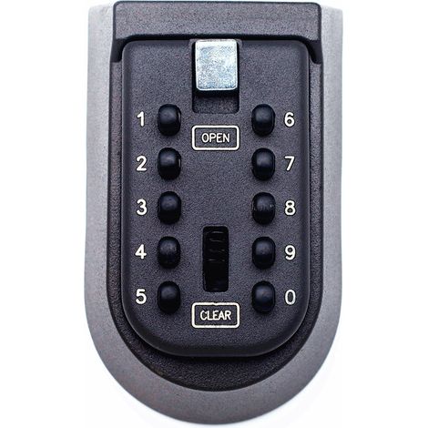 Caja de llaves combinada - La mejor caja fuerte montada en la pared para exteriores - Configure su propia combinación - Ideal para las llaves de repuesto de la casa de los padres mayores (tapa negra) (1/5)