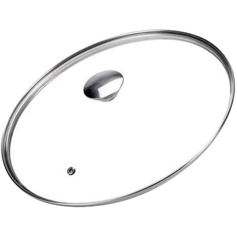 COPERCHIO VETRO E ACCIAIO ‘ALLEGRO INOX’ Ø cm. 24