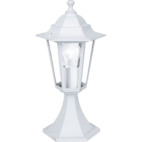 Piantana Esterno Classico Laterna 5 Alluminio Bianco 1 Luce E27 (1/6)