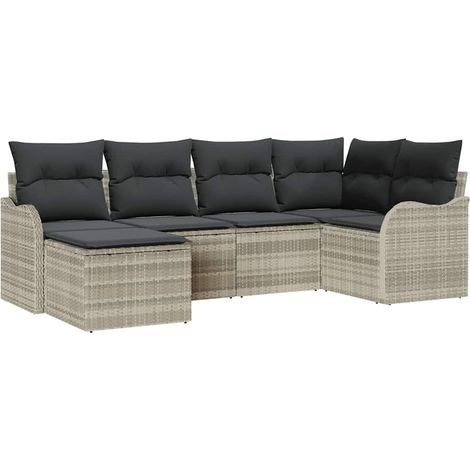 Maison Exclusive - Gartensofa-set Hellgrau Poly-Rattan