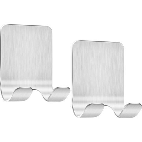 Lot de 2 crochets En acier inoxydable - Autocollant - Pour le plafond de la salle de bain - Sans perçage (1/5)