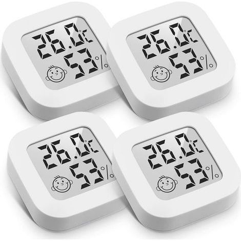 Mini thermomètre hygromètre intérieur digital – Précision ±1℃ – Plage -50 à 70℃ – Autonomie 12 mois – Compact 4.3cm (1/5)