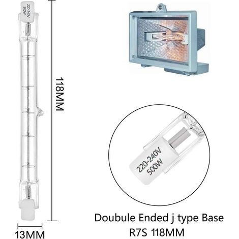 Lampe halogène au tungstène iodé R7S projecteur dimmable-300W,J118,5pcs (1/4)