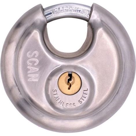 Scan DP9070 Stainless Steel Disk Type Padlock 70mm SCAPLSS70DIS