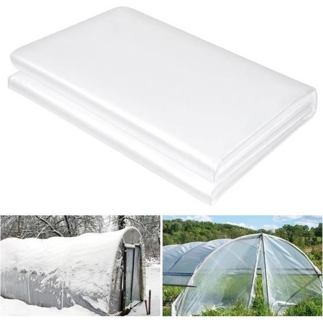 Film plastique polyéthylène extra épais de 10 m, housse de protection anti-poussière pour meubles, film de couverture transparent pour tunnels de jardin, serres, agriculture, jardins, travaux de peint (1/4)