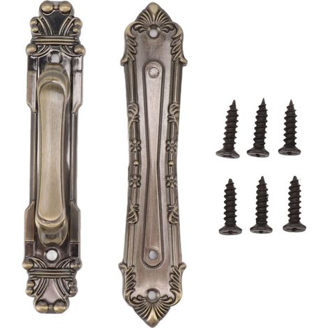 Poignée de porte coulissante en fer vieilli bronze, anti-corrosion, pour armoire, placard, porte et dressing (1/5)