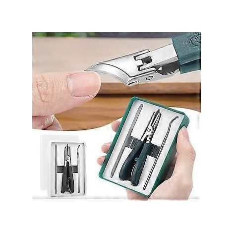 Coupe-ongles biseauté à bec d'aigle pour pédicure, idéal pour la maison et les voyages (vert)
