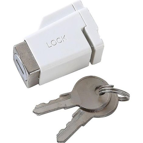 Verrou de sécurité pour fenêtre coulissante, porte-fenêtre, limite de sécurité L en alliage d'aluminium, plastique et acier. (1/4)