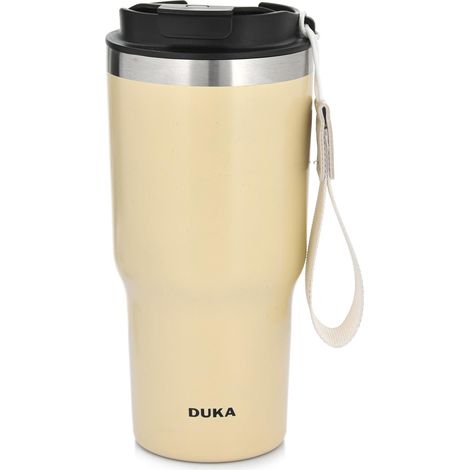 Taza térmica de acero color crema de 600 ml para viajes y hogar Resa Duka (1/5)