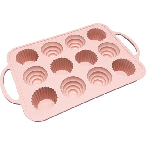 Molde Para Magdalenas De Silicona - 12 Cavidades - Sin Bpa - Aptos Para Horno Microondas Y Congelador - 1 Unidad (1/5)