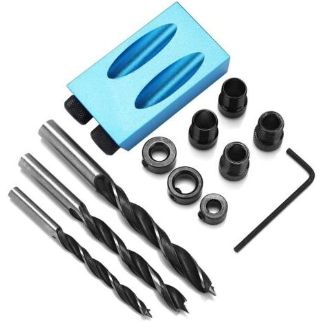 BUNTHAUS Guide Forage Angle 15° Kit Forage Trou Poche Jeu Guide Perçage Oblique Travail Bois Outil Positionnement Localisation Mèches (1/5)