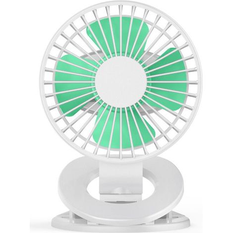 Clip-Ventilator – 3 Geschwindigkeitsstufen – USB- oder Batteriebetrieb – 360°-Drehung – Für Kinderwagen, Autositz, Camping und Reisen – 1 Stück (1/5)