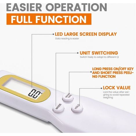 Cuillère balance de cuisine numérique-écran LCD, précision 0.1g-500g, alimentée par batterie, idéale pour la cuisine, la pâtisserie et les portions (1/2)