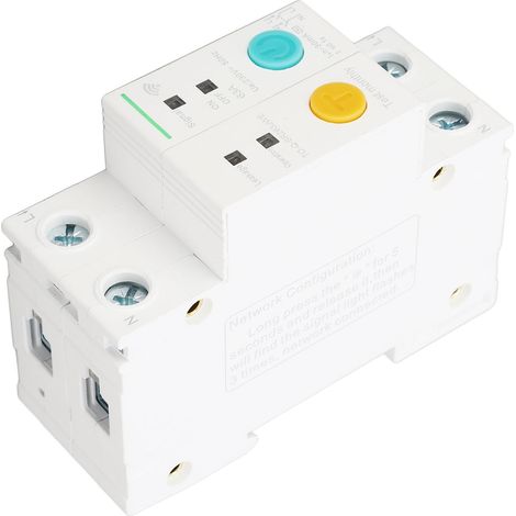 Disjoncteur intelligent WiFi 2P 32A 230V 30mA protection différentielle, interrupteur compact PA66, détection de fuite de terre. (1/5)