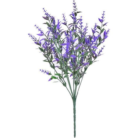 Plante fleurie artificielle,Lot de 6 Bouquets de Fleurs de Lavande artificielles pour décoration d'extérieur Résistantes aux UV Ne Se décolorent Pas Violet Plante fleurie artificielle