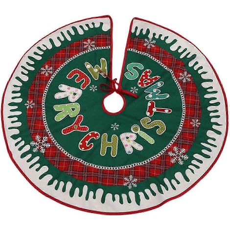 Jupe de sapin de Noël 90 cm, tapis de sapin rond décoratif, base de sapin, décoration de Noël pour l'entrée de la maison-Style D (1/5)