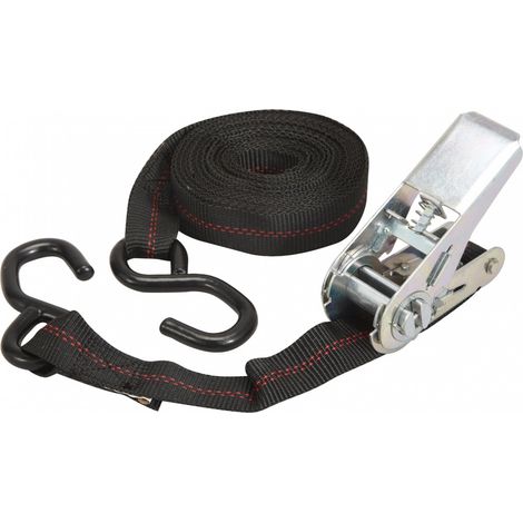 Sangle avec tendeur à cliquet et crochet 5m – Largeur 25mm – Charge 125kg – Polypropylène pour usages intensifs (1/3)