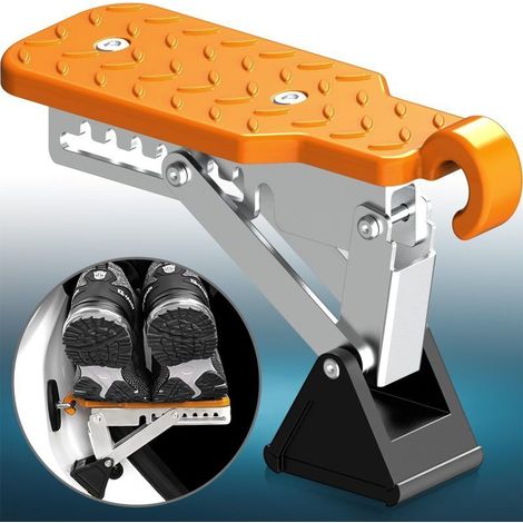 Escalier de réglage universel pour porte de voiture, avec 7 réglages, pliable, adapté aux ambos pies, escalade à pédale, charge maximale de 500 livres, accès au technicien de voiture, SUV et camions (1/5)