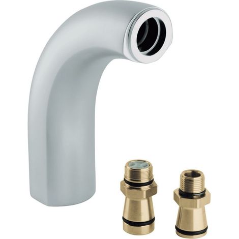 Grohe Standanschluss, 1/2", 100mm Ausladung, 150mm Höhe, Velourchrom, 12091RR0 (1/3)