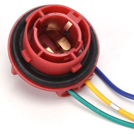 2 douilles de lampe rouges 1157 12V avec faisceau de câblage et adaptateur pour ampoule LED (1/5)