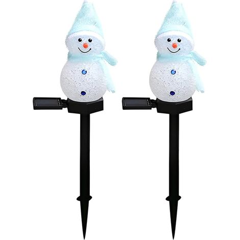 Lampe solaire de parc en forme de flocon de neige bleu (1 pièce) - Décoration de Noël bleue, éclairage extérieur - Lampe de jardin résistante aux intempéries avec piquet pour l'hiver (1/5)
