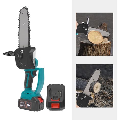 20cm cordless electric chainsaw, 25,000 rpm, one-handed electric chainsaw, 400W power, 220V, for cutting wood, branches and shrubs