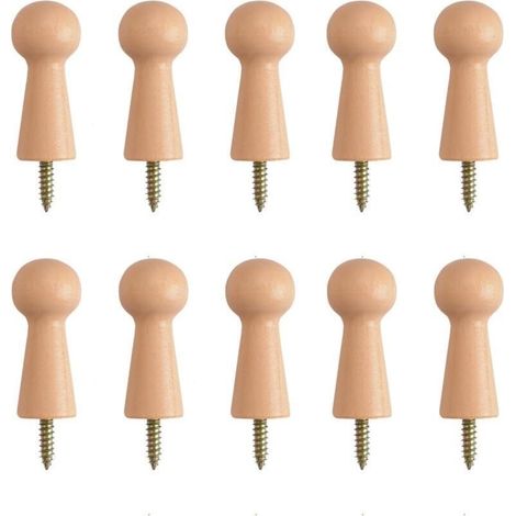 10 x Handtuchhaken aus Holz für Badetücher, Tür, Treppenkanten, Schränke, 10 x Handtuchhaken aus Holz für Badetücher, Tür, Treppenkanten, Schränke (1/4)