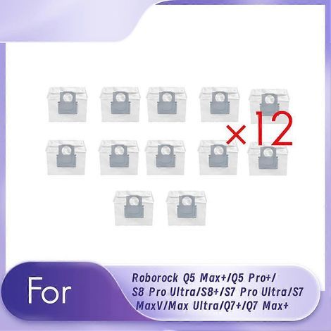 Sacchetti di ricambio per aspirapolvere Roborock Q5 Max+/Q5 Pro+/S8 Pro Ultra/S8+/S7 Ultra/S7 MaxV/Max Ultra/Q7+ 12 (1/5)
