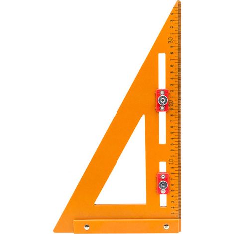 Équerre de mesure portable avec curseur de positionnement, haute résistance, pour installateurs, 220 x 380 mm (1/4)