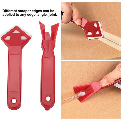 2 pièces kit outils racloirs à joint silicone, décapeur mastic vitre ciment, pelle (1/5)