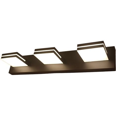 Moderne LED-Badezimmerbeleuchtung (3 Lampen, 50 cm), moderne, mattschwarze Acryl-Badezimmerwandleuchte über dem Spiegel (drei Lichtfarben) (1/5)
