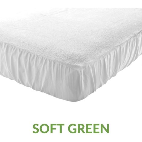EVERGREENWEB - Coprimaterasso Impermeabile Singolo 80x190 in Morbida Spugna di COTONE Naturale, Angoli Elasticizzati, Protezione Materasso con Trattamento NUOVA GENERAZIONE, Tessuto Traspirante Bianco (1/2)