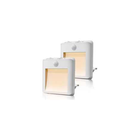 Houhence – 2er-Set LED-Nachtlichter mit Bewegungsmelder – Helligkeit 0–100 % einstellbar – Warm-/Kaltweiß – Einfach anschließen und loslegen für Babyzimmer, Küche, Flur – Crezuo