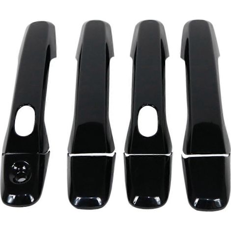pièces de caches de poignée de porte extérieure en ABS noir brillant avec trou intelligent pour Explorer 2011-2018 (1/5)