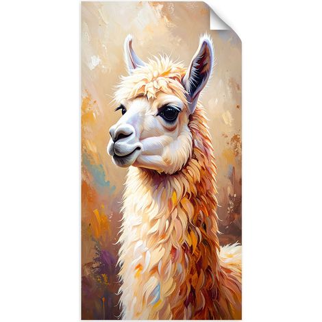 Selbstklebendes Poster – Wandsticker Lama Tier 40x80 cm (1/3)