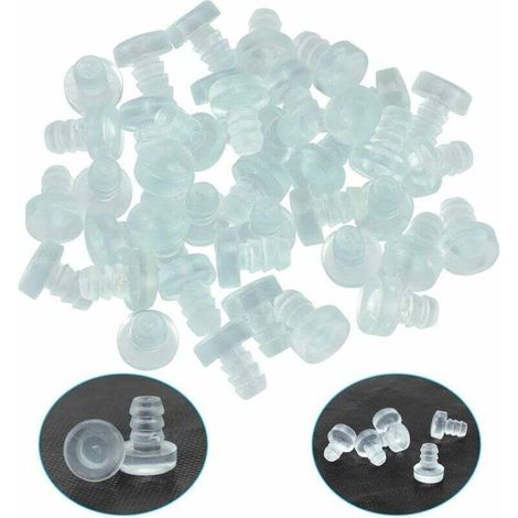 SABIR 40 PCS Butoir Porte Mural en Silicone Pare-Chocs de Table en Verre avec Tige Tampon de Porte Caoutchouc Transparent pour Anti-Collision et Réduction du Bruit de Meuble Tiroir Porte d'Armoire (1/5)