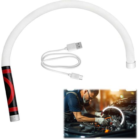 Lampe de Travail LED Flexible Bâton Lumineux LED Lampe Atelier et Lampe Auto - Lampe Mécanicien Rechargeable Type-C 74,5 cm 300 Lumens 3 Niveaux pour Garage Réparation Maison (1/5)