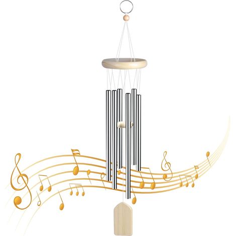 Carillon éolien d'extérieur, carillon décoratif en aluminium et bois pour jardin et maison (1/5)