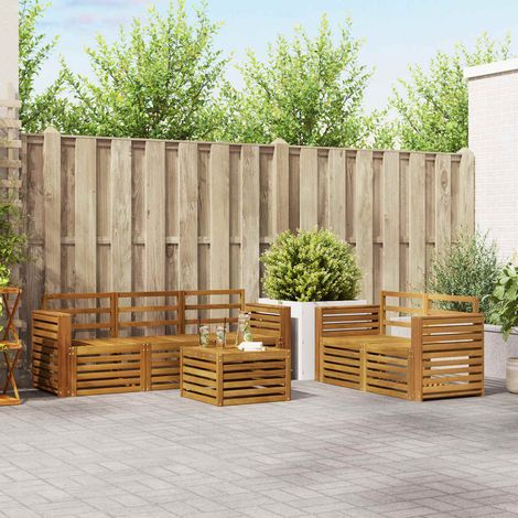 vidaXL Outdoor-Sofagarnitur 6 Stk. Natur Massivholz Akazie (1/5)