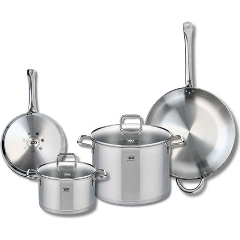 Ensemble de 2 Poêles de cuisson 24 et 32 cm et 2 faitouts 20 et 26 cm Elo Profi Citrin (1/5)