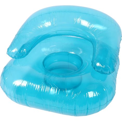 Canapé fauteuil gonflable transparent ergonomique en PVC bleu pour intérieur chambre balcon extérieur jardin piscine détente (1/5)