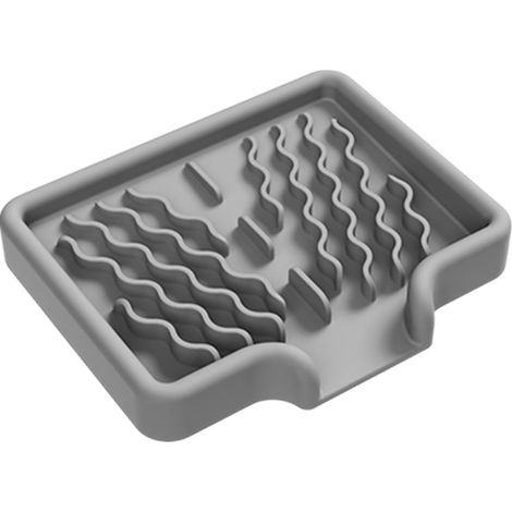 Porte-savon avec évacuation - bac de douche avec bonde Porte-savon en silicone, bonde et distributeur assorti, porte-savon à vidange rapide, avec bonde autonettoyante pour éponge de douche (1/5)