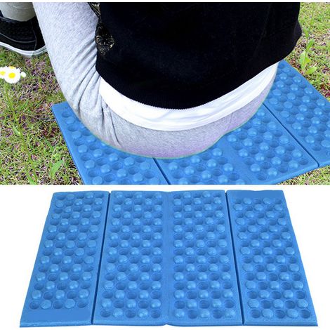 Coussin de jardin imperméable en mousse pour extérieur, tapis de siège, tapis de camping pliable et portable (bleu et noir) (1/5)