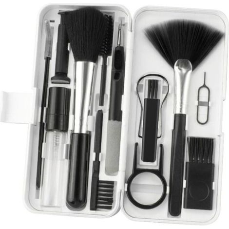 Kit de nettoyage 18-en-1 - Non spécifié - Outil polyvalent pour clavier, casque, téléphone - Plastique - Blanc (1/5)